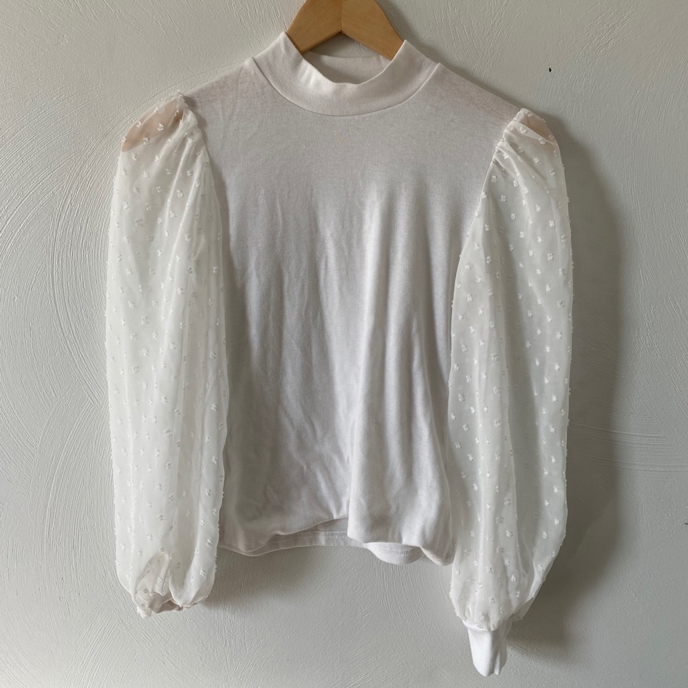 Turtle neck White Blouse